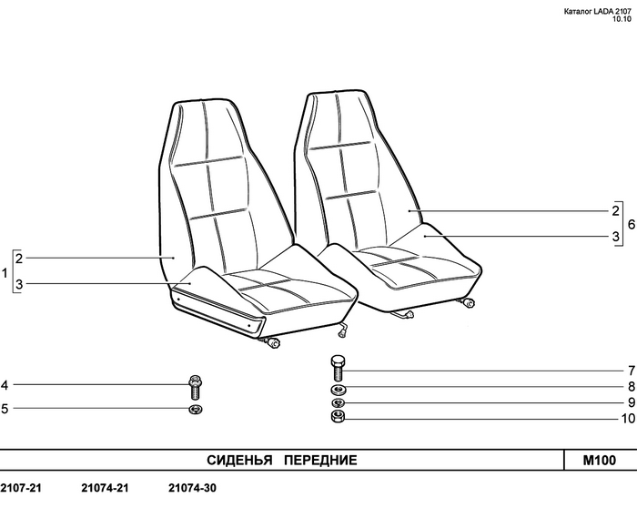Передние кресла на ваз 2107