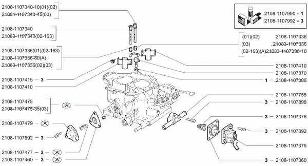 Схема карбюратора 2108