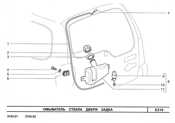 Заднее стекло шевроле нива