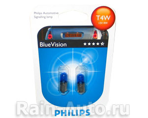     2 T4W 12V 4W BA9S BLUEVISION (    ,  ) 12929BVB2 PHILIPS