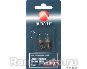  12V BA9S T4W 1  LED RED 92124 (. 2 .) 92124CRED