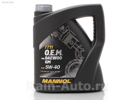   Mannol O.E.M. for Daewoo GM . 5W40, SN / CF ACEA A3 / B4 (4 ) GM40149 Mannol