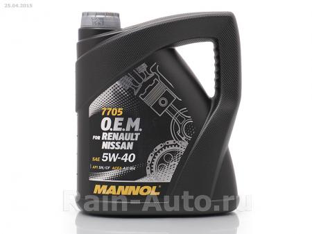   Mannol O.E.M. for Renault Nissan . 5W40, SN / SF ACEA A3 / B4 (4 ) RN40151 Mannol