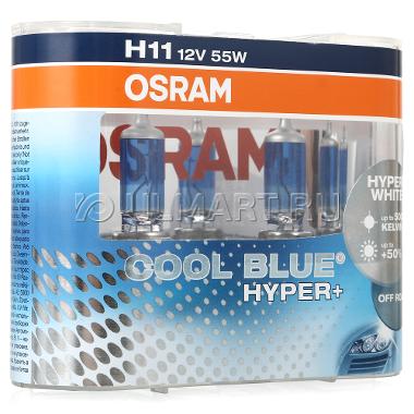  H11 12V 55W PGJ19-2 COOL BLUE HYPER PLUS ( ) 62211CBH+-DUOBOX OSRAM
