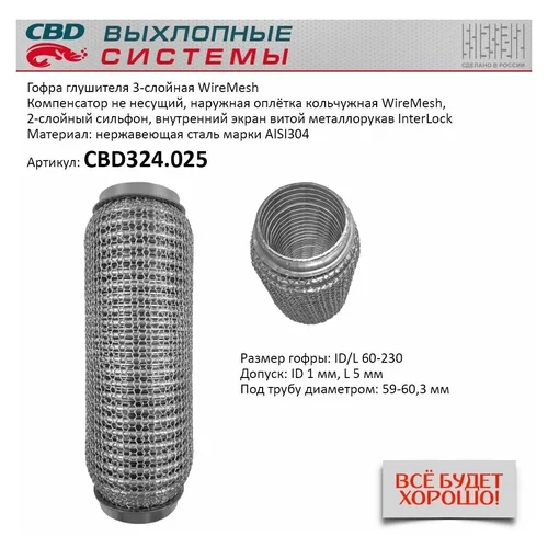   CBD 3- WIRE MESH  60-230. CBD324.025 CBD324025