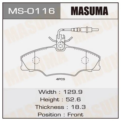    MASUMA  PEUGEOT/406/V1600, V1800, V1900 FRONT   (1/12) MS0116