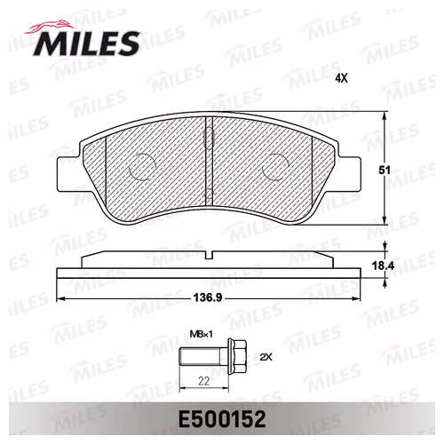   CITROEN C4 03-/PEUGEOT 307/PARTNER -ESP  CERAMIC E500152