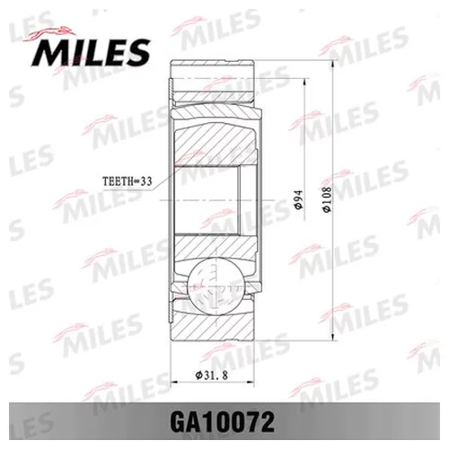  VW TRANSPORTER IV 1.8-2.5 90-03 . (GKN 302305) GA10072 GA10072