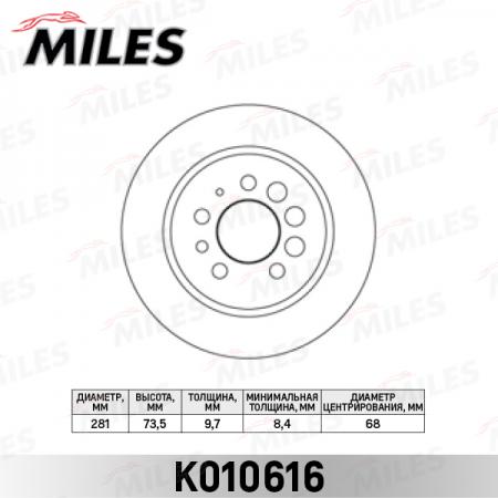   VOLVO 240 / 260 / 740 / 760 / 940 / 960  D=281. K010616 K010616