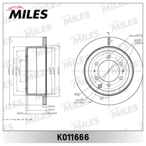   TOYOTA LAND CRUISER J80 4.2-4.5 90-97  .D=335. K011666 K011666