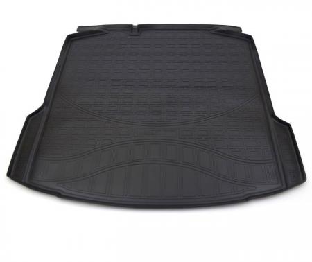 Коврик багажника (полиуретан) Skoda Rapid (NH) (HB) (2013) (без ушей) {Черный}