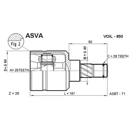   25X40X26 VOIL-850 Asva