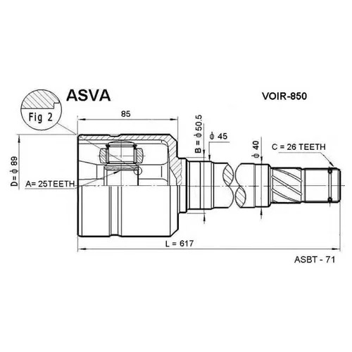    25X50.5X26 VOIR-850 Asva