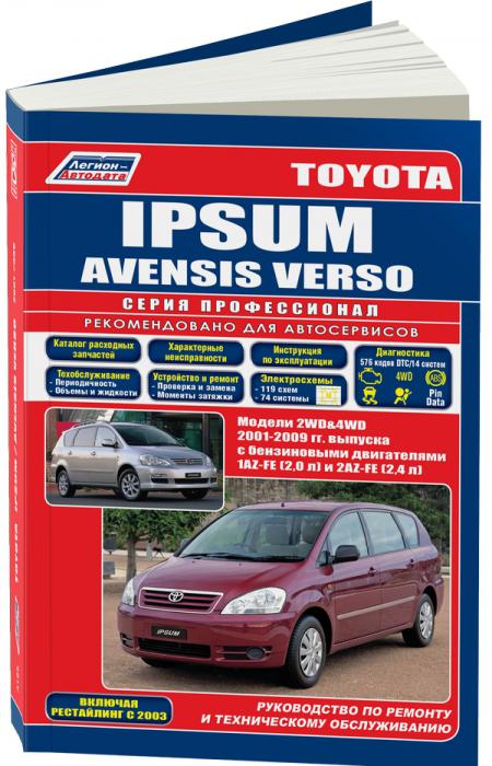    TOYOTA IPSUM/AVENSIS VERSO.  2WD&4WD  2001 .   1AZ-FE  2AZ-FE,  - 978-5-88850-326-3