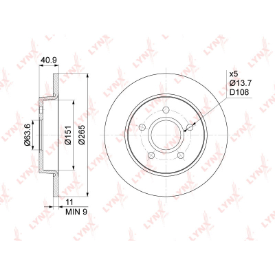 BN1018    (265X11)FORD FOCUS II 1.4-2.0D 04-12 / C-MAX 1.6-2.0D 03-10 BN1018