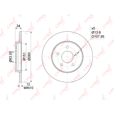 BN1019    (280X12) FORD MONDEO III 1.8-3.0 00-07, JAGUAR X-TYPE 2.0D-3.0 01-09 BN1019