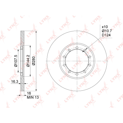 BN1023    (280X16) FORD TRANSIT 2.2D-3.2D 06-14 BN1023