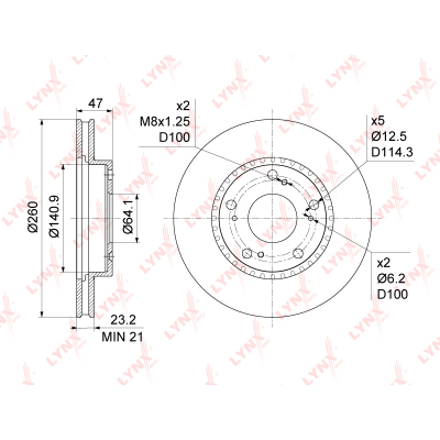 BN1044    (260X23) HONDA CR-V I-II 2.0-2.4 98-06 BN1044