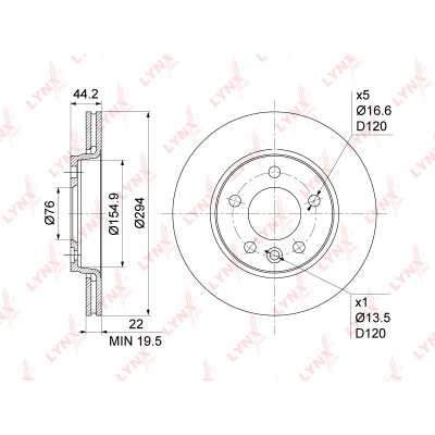 BN1211    (294X22) VW TRANSPORTER V-VI 1.9D-3.2 03> BN1211