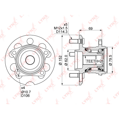     TOYOTA RAV 4 II 2.0-2.4 4WD 00-05 / AVENSIS VERSO 2.4 4WD 03-06 / ISIS 1.8-2. WH1076