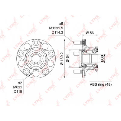     ( ABS) HONDA CIVIC(FK) 1.4-2.2D 06> WH1229