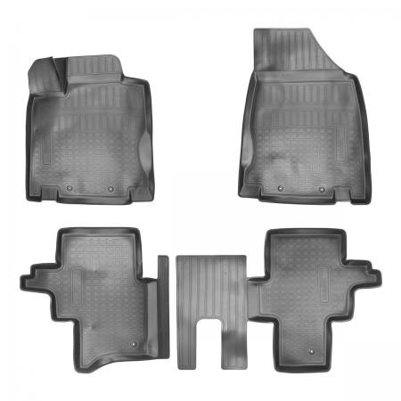 Коврики салона (полиуретан) Nissan Pathfinder (R52) 3D (2014-) (5мест) {Серый}