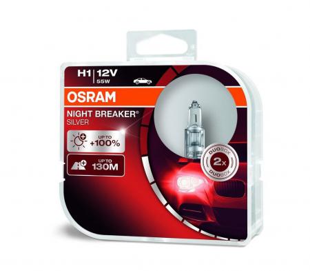   H1 12 55  14,5s Night Breaker Silver (2 .) DuoBox Osram 64150NBS-HCB OSRAM