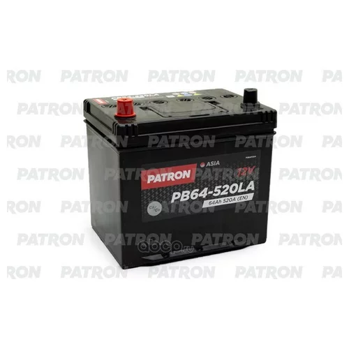  PATRON ASIA 12V 64AH 520A (L+) B1 230X173X222MM 14,9KG PB64-520LA