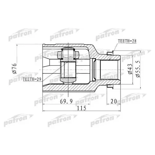    29X43X28 MAZDA 323 BJ 98-04, MAZDA 2 DE 07- PCV1011