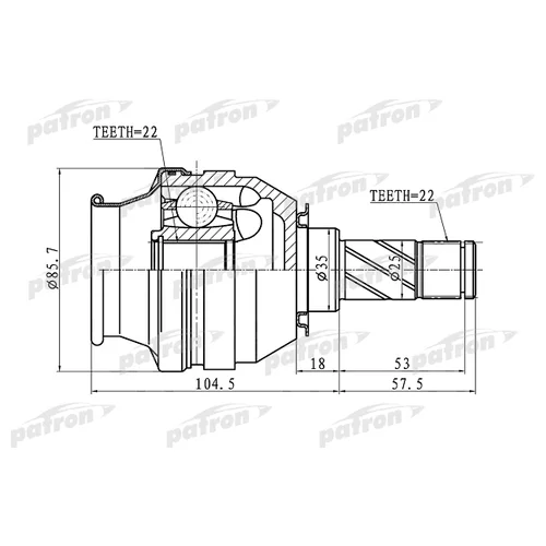   22X35X22 OPEL ASTRA H 04- PCV1058