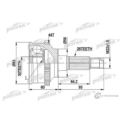   CHERY TIGGO 1.6-2.4 16- 26X56X25 ABS:48T PCV1304