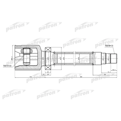    31X36.2X26 FORD MONDEO CA2 07- PCV1325