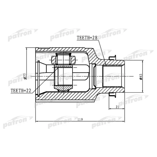    28X43X22 MAZDA 323 BA 94-98, XEDOS-6 CA 92- PCV1364