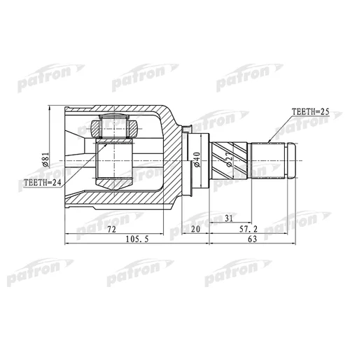    25X40X24 NISSAN PRIMERA P12 01-07 PCV1411