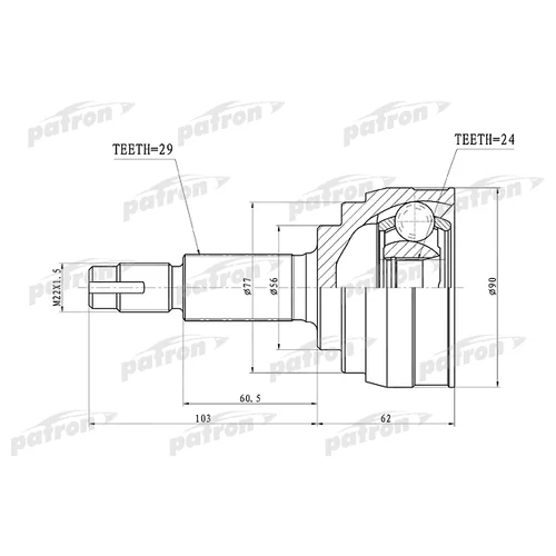   29X56X24 NISSAN TEANA J31 03-08 PCV1416