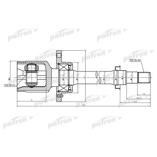    20X35.5X24 TOYOTA AVENSIS AT22#/AZT220/CDT220/CT220/ST220/ZZT22# 00-03 PCV1426