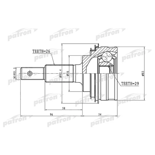   26X56X29 TOYOTA COROLLA AE100/EE100/CE100 1991-97 PCV1440