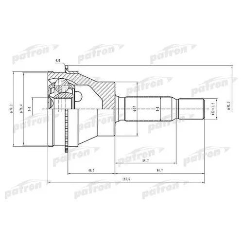      ABS 25X57X29 ABS:43T MITSUBISHI OUTLANDER CU# 4WD 02-06 PCV1523