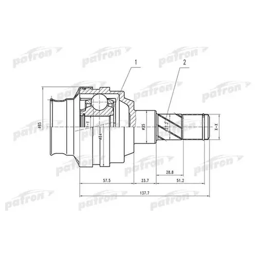   22X35X34 CHEVROLET LANOS (T100) 97-02 PCV1547