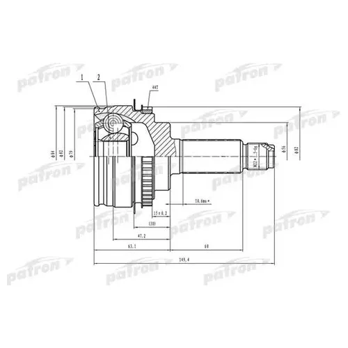     ABS 27X56X32 ABS:44T SUBARU IMPREZA G11 00-07 PCV1554