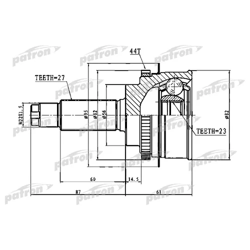     ABS 27X56X23 ABS:44T SUBARU FORESTER 02- PCV1640