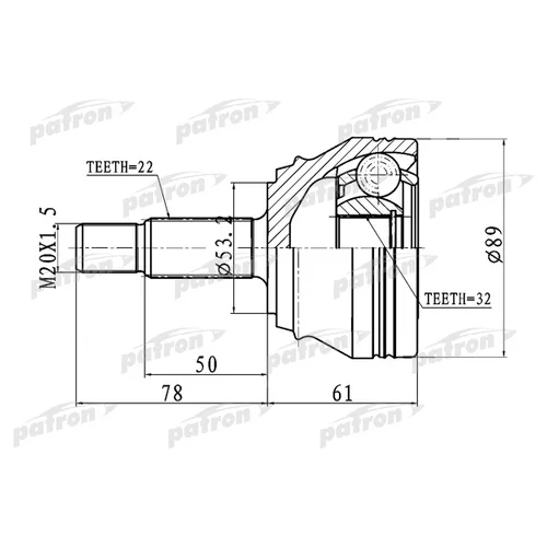   22X53.2X32 CHERY AMULET (A15) 06- PCV1716