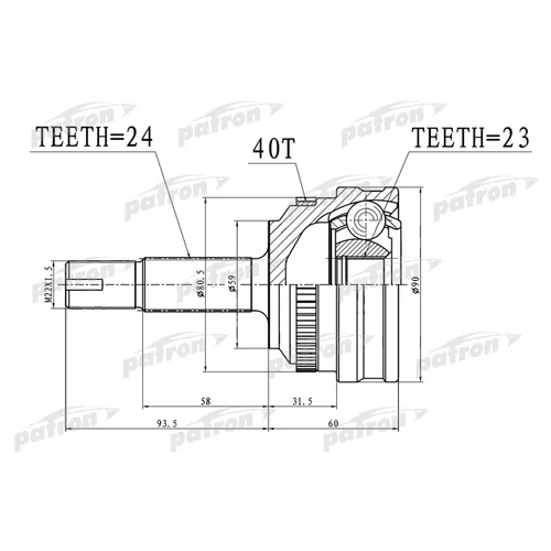     ABS 24X59X23 ABS:40T GEELY MK, CK PCV1718