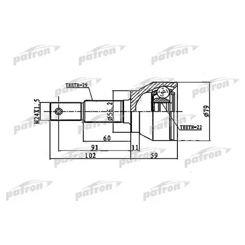   29X56.1X22 NISSAN JUKE F15 10- PCV1743