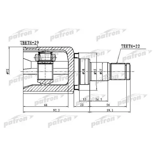   22X38X29 CHEVROLET AVEO (T200) 03-08 PCV1750