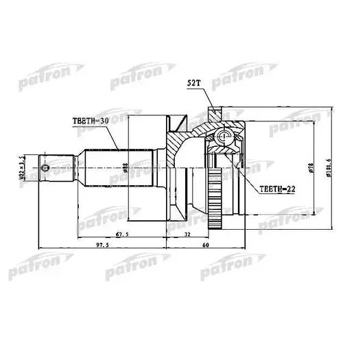    30X58X22 HYUNDAI SANTA FE (CM) 2006-2012 PCV1751