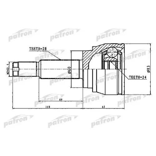   28X60X24 SSANG YONG REXTON II 06- PCV1754