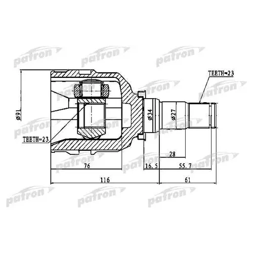   23X34X23 23X34X23 TOYOTA AVENSIS AT220/ZZT220 97-03 PCV1768