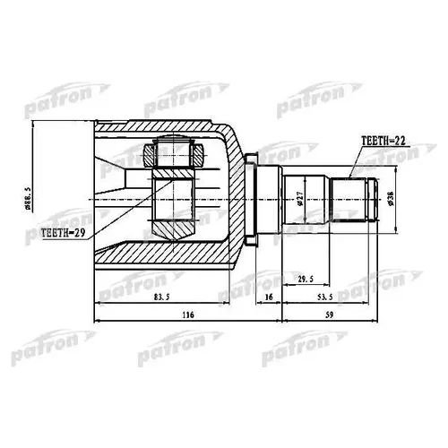   22X38X29 CHEVROLET LACETTI / OPTRA (J200) 03-08 PCV1774