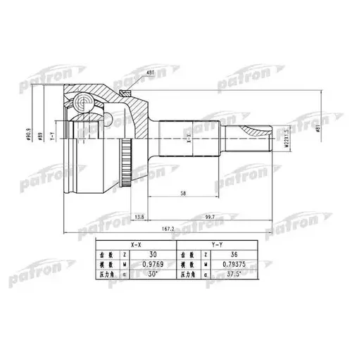     ABS 306136 ABS:48T TOYOTA AVENSIS 05-08, COROLLA VERSO 05-09 2,2D PCV1778